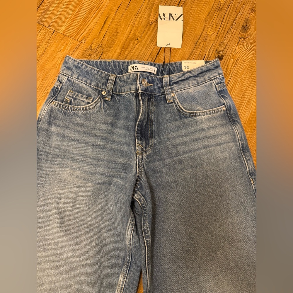 Zara mid rise wide leg jeans
